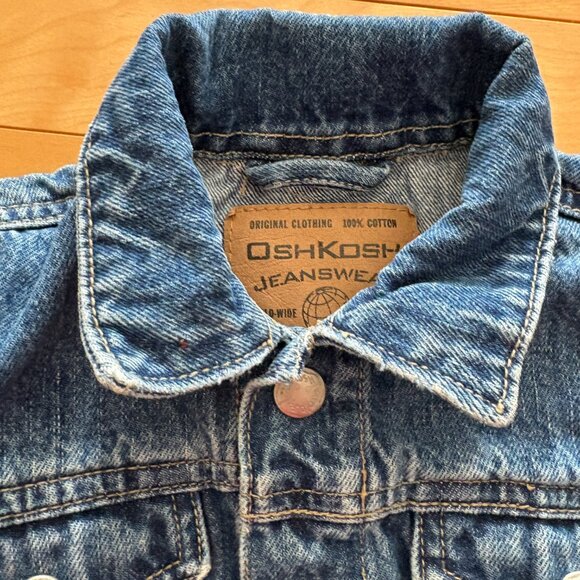 Vintage OshKosh B'gosh Kids Baby Denim Jean Jacket Blue 90s 18 months - Picture 5 of 11